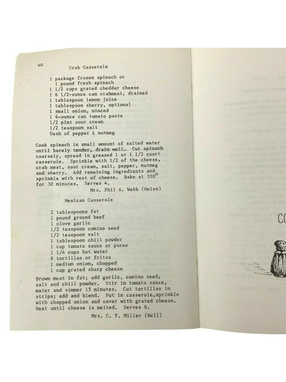 Fundraiser Cookbook Woman’s Auxiliary to the McLennan County Medical Society 70s